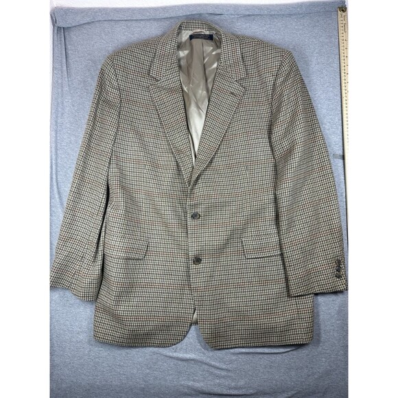 Brooks‎ Brothers 46L Wool Houndstooth Sport Coat Jacket Blazer 2-button Vintage